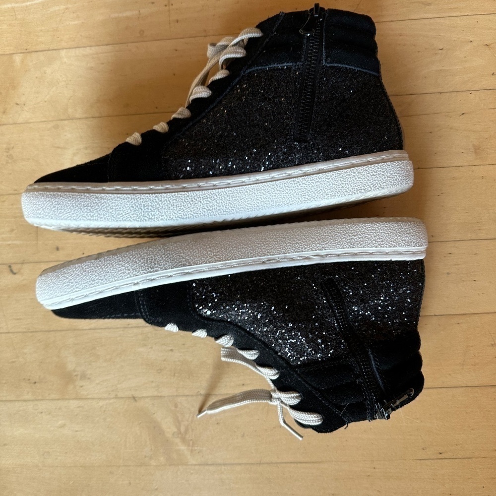 Steve Madden Serena Black sequin Hi top sneaker, 8. CB2164 - Picture 3 of 9